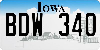 IA license plate BDW340