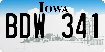 IA license plate BDW341