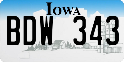 IA license plate BDW343