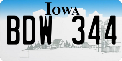 IA license plate BDW344