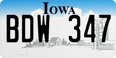 IA license plate BDW347