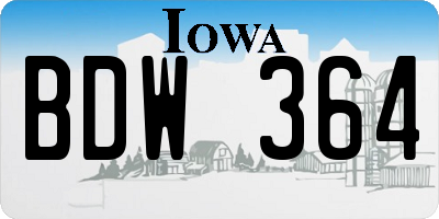 IA license plate BDW364