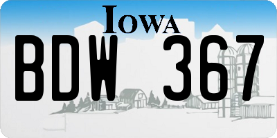 IA license plate BDW367