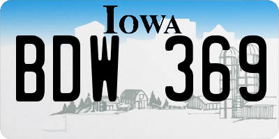 IA license plate BDW369