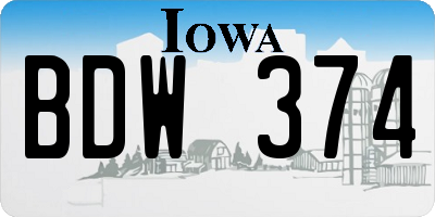 IA license plate BDW374