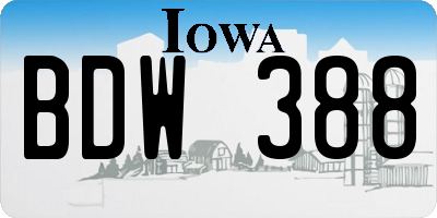 IA license plate BDW388