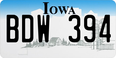 IA license plate BDW394