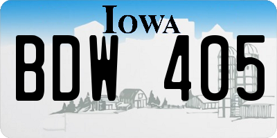 IA license plate BDW405