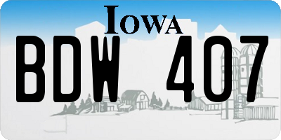 IA license plate BDW407