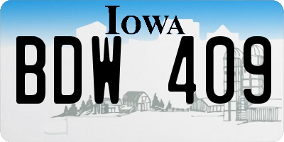 IA license plate BDW409