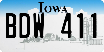 IA license plate BDW411