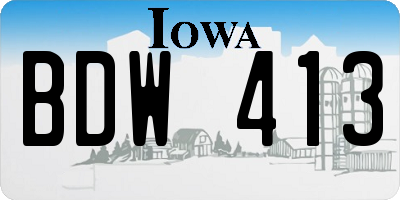 IA license plate BDW413