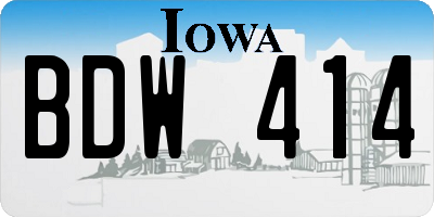IA license plate BDW414