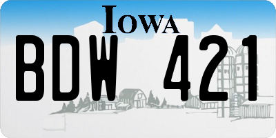 IA license plate BDW421