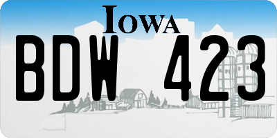 IA license plate BDW423
