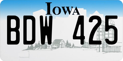 IA license plate BDW425