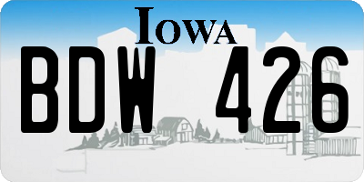 IA license plate BDW426