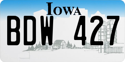 IA license plate BDW427
