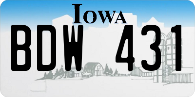IA license plate BDW431