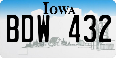 IA license plate BDW432