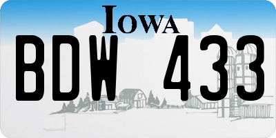IA license plate BDW433