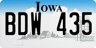 IA license plate BDW435
