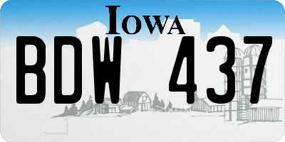 IA license plate BDW437