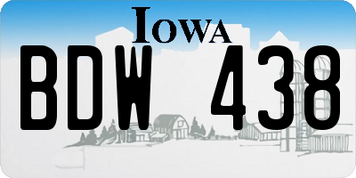 IA license plate BDW438