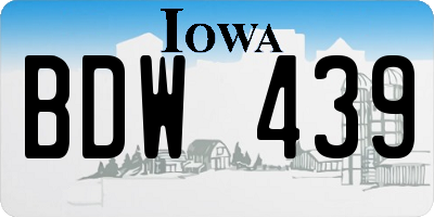 IA license plate BDW439