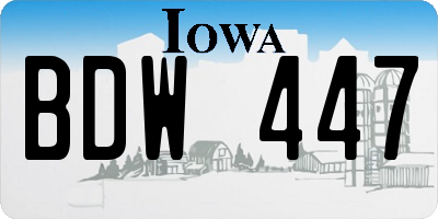 IA license plate BDW447