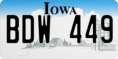 IA license plate BDW449