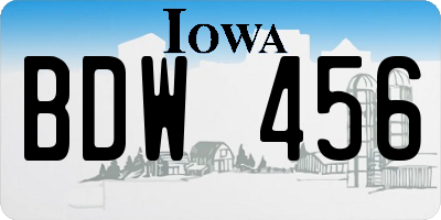 IA license plate BDW456