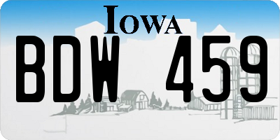 IA license plate BDW459