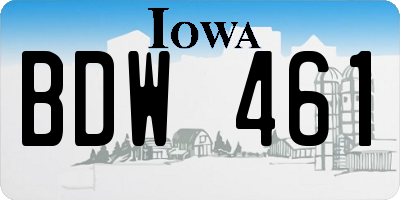 IA license plate BDW461