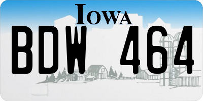 IA license plate BDW464