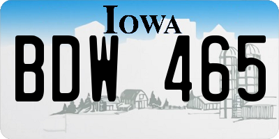 IA license plate BDW465