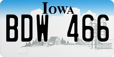 IA license plate BDW466
