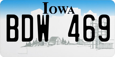 IA license plate BDW469