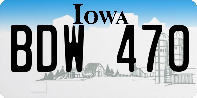 IA license plate BDW470