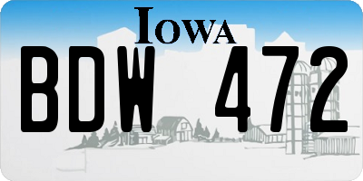IA license plate BDW472