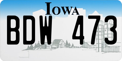 IA license plate BDW473