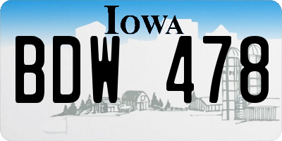 IA license plate BDW478