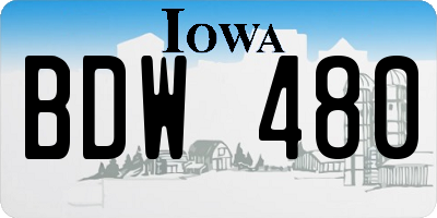 IA license plate BDW480
