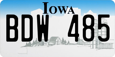 IA license plate BDW485