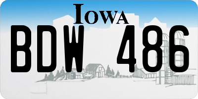 IA license plate BDW486