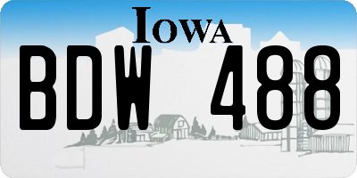 IA license plate BDW488