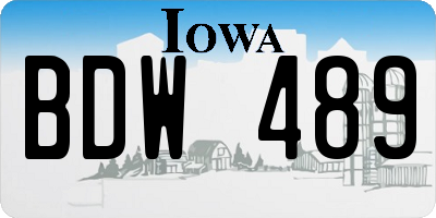 IA license plate BDW489
