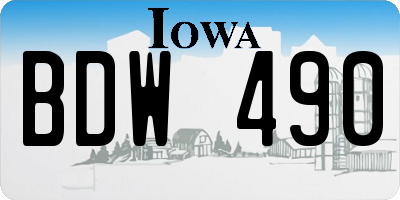 IA license plate BDW490