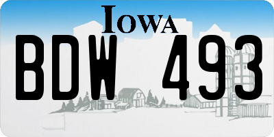 IA license plate BDW493