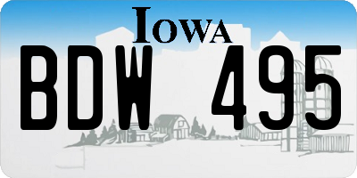 IA license plate BDW495